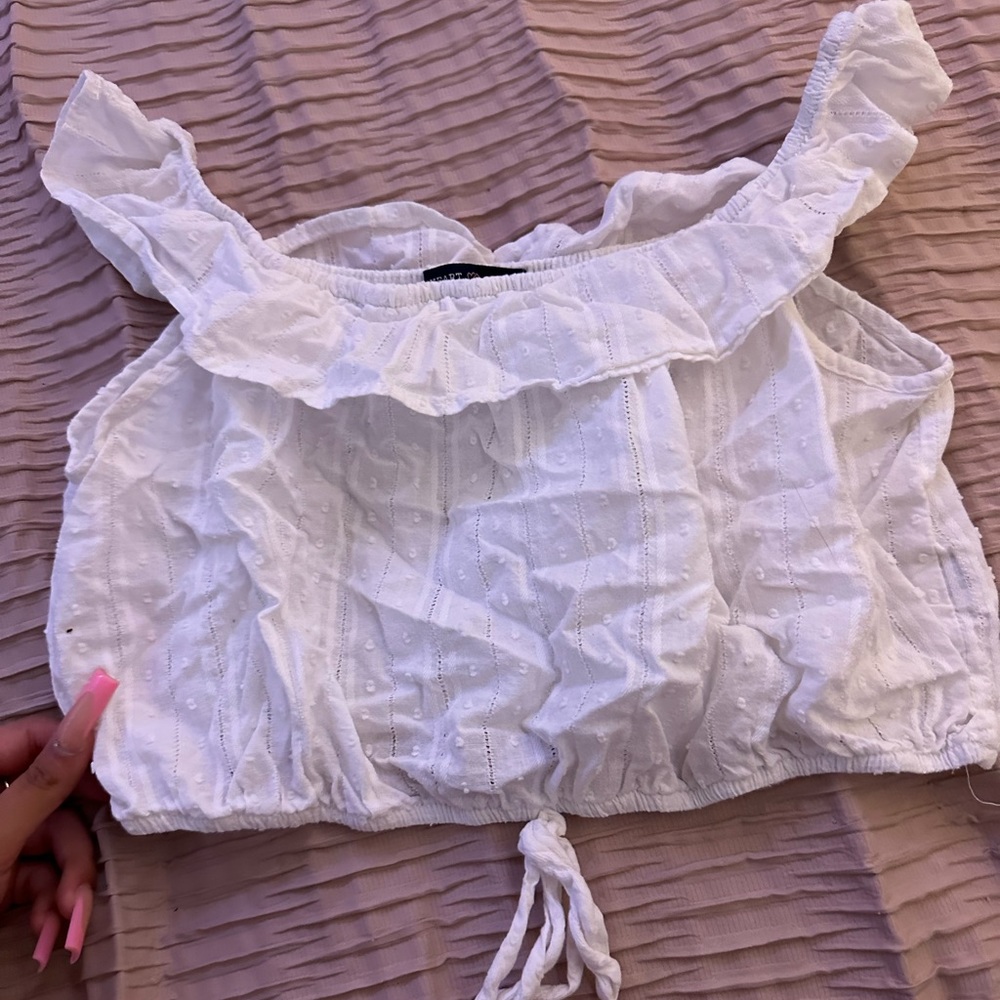 white crop top